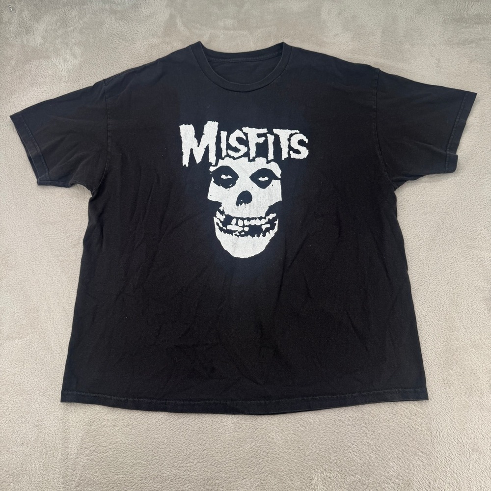 Vintage Misfits Fiend Skull Punk Rock Band Shirt Mens XL Black Music Gothic Tee